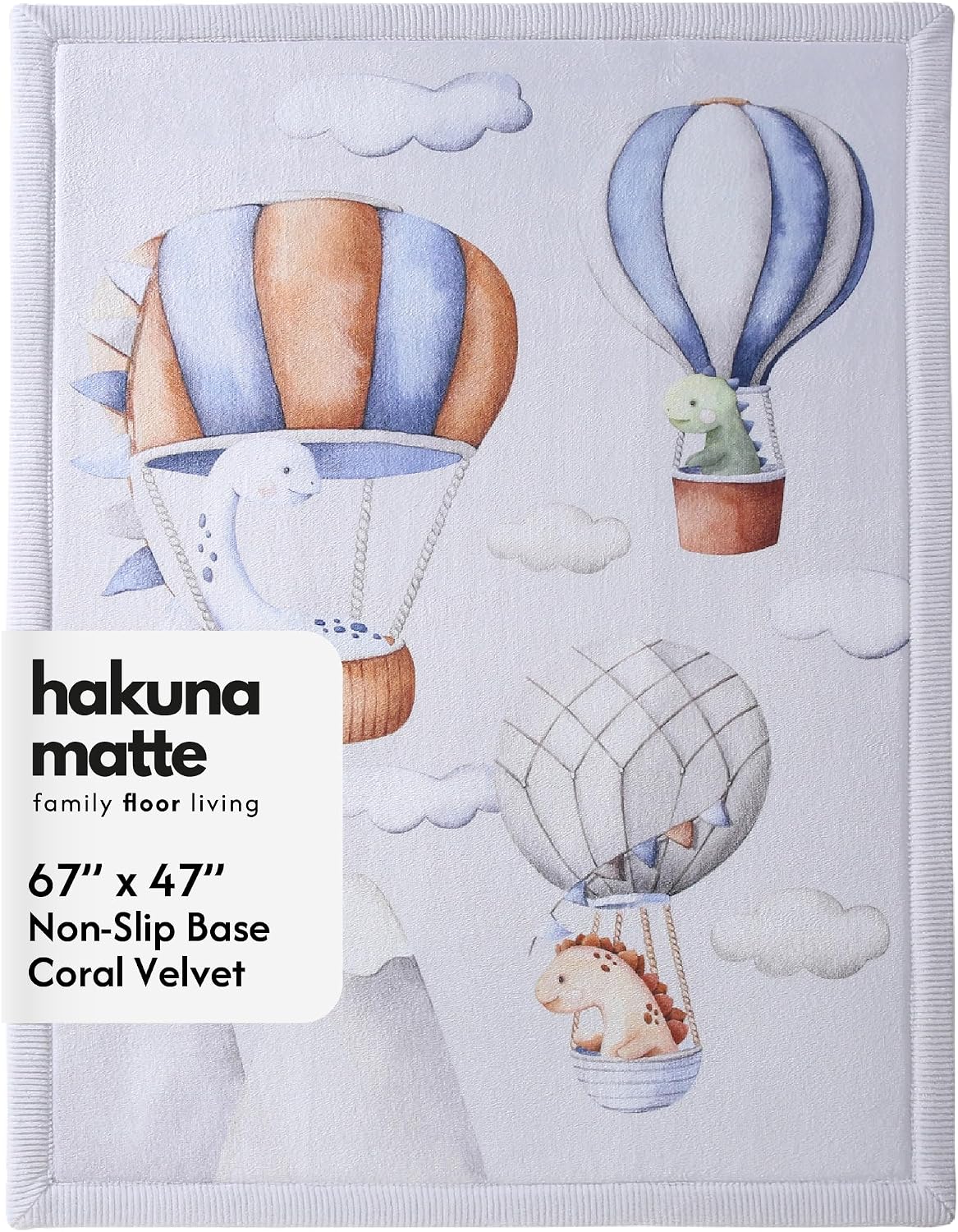 Hakuna Matte CloudSoft Mat for Floor 60" x 80" Beige, Coral Velvet high-density foam Rug - Non-Slip, Water-Resistant