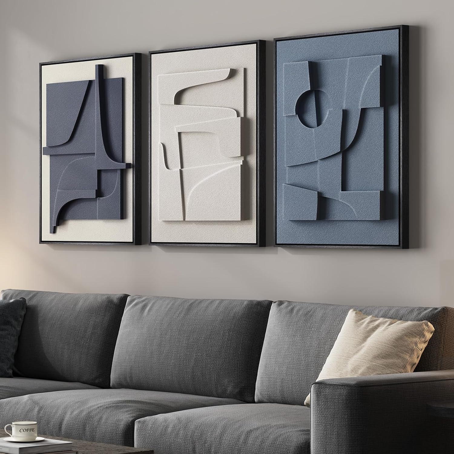 3D Wood Textured Large Neutral Abstract Wall Art, Modern Beige Brown Geometric Paintings Artwork for Walls-Minimalist Wooden Wall Art Decor for Living