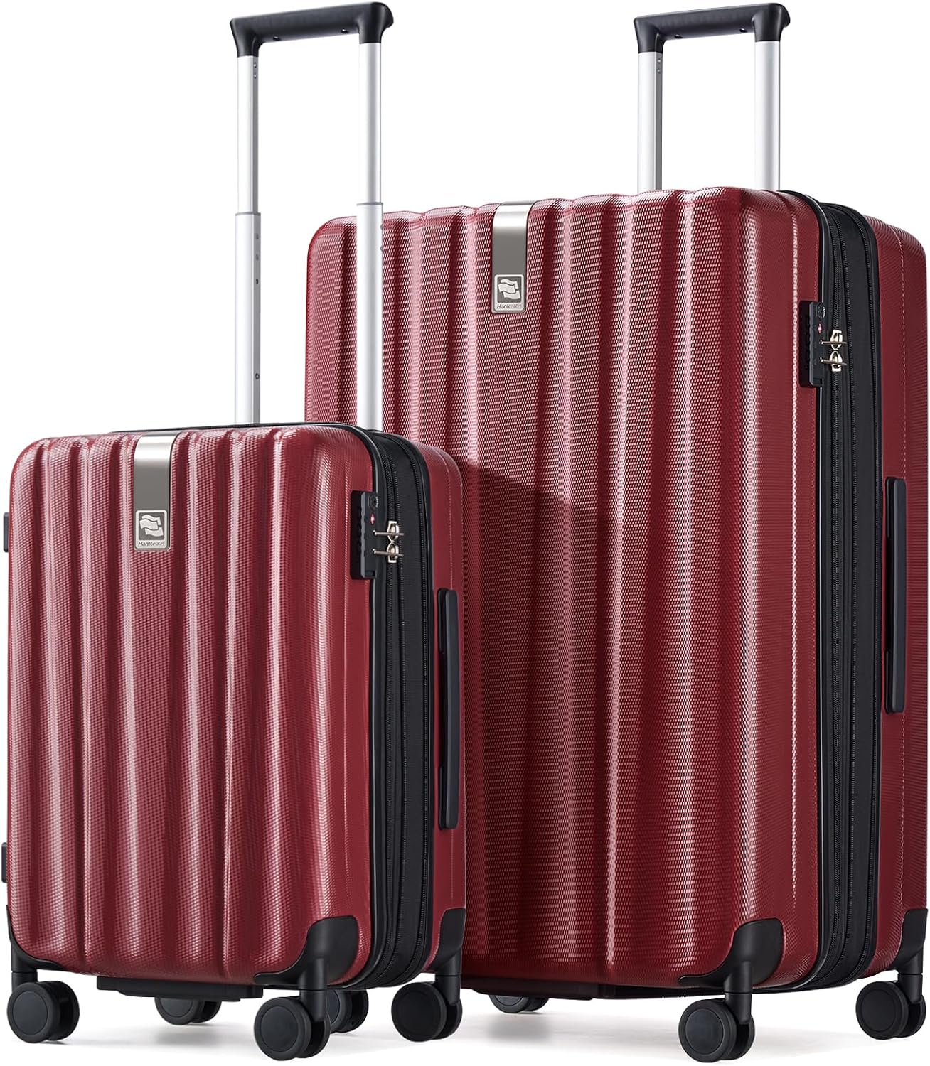 Hanke Luggage Sets 2 piece Carry On Luggage with Wheels PC Hard Shell Suitcases Lightweight Checked Travel Luggage Large Travel Suitcase Woman Men