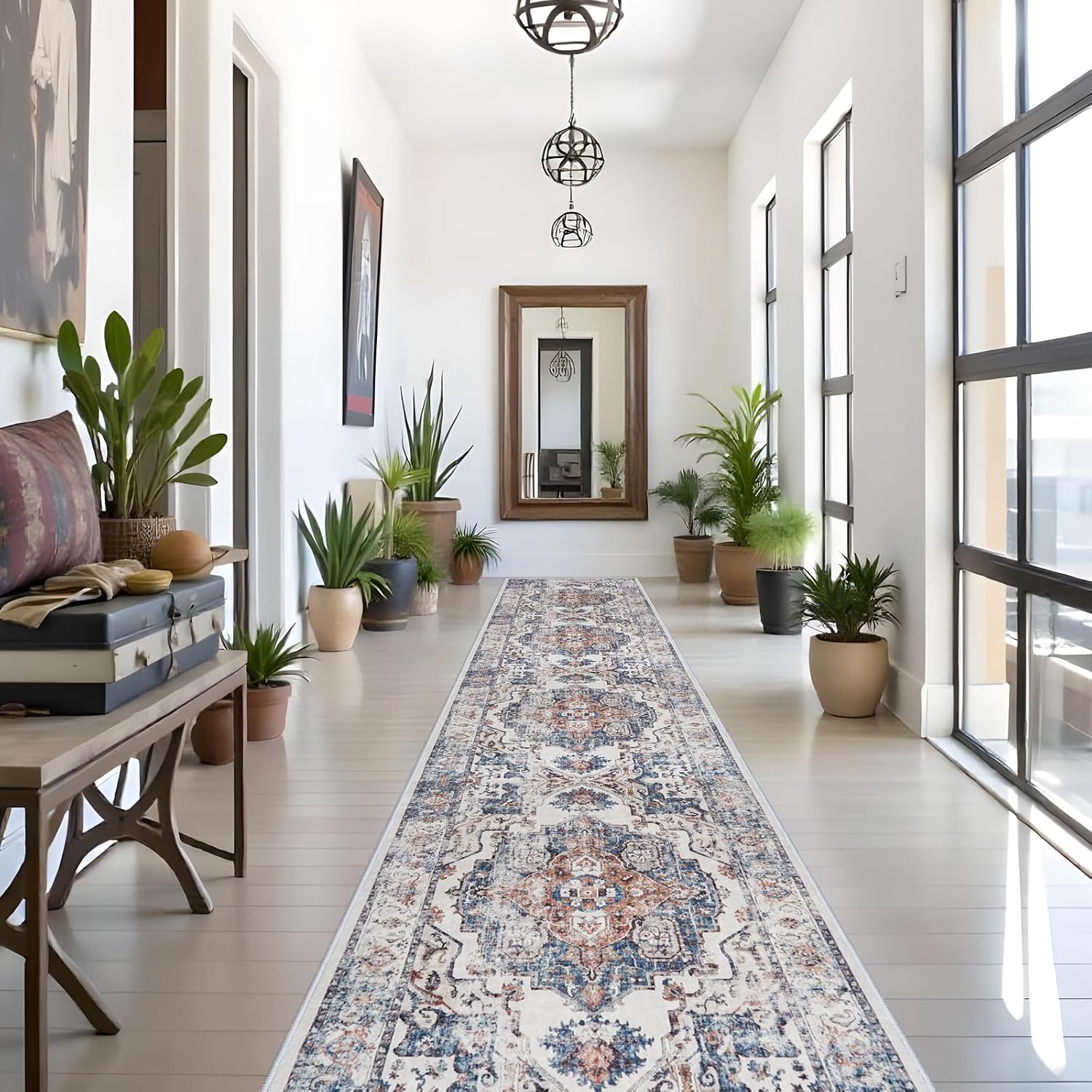 HY HAO YUN LAI Washable Large 9x12 Area Rug: Living Room Oriental Non Slip Soft Rugs Indoor Low Pile Stain Resistant Carpet for Bedroom Dining Room