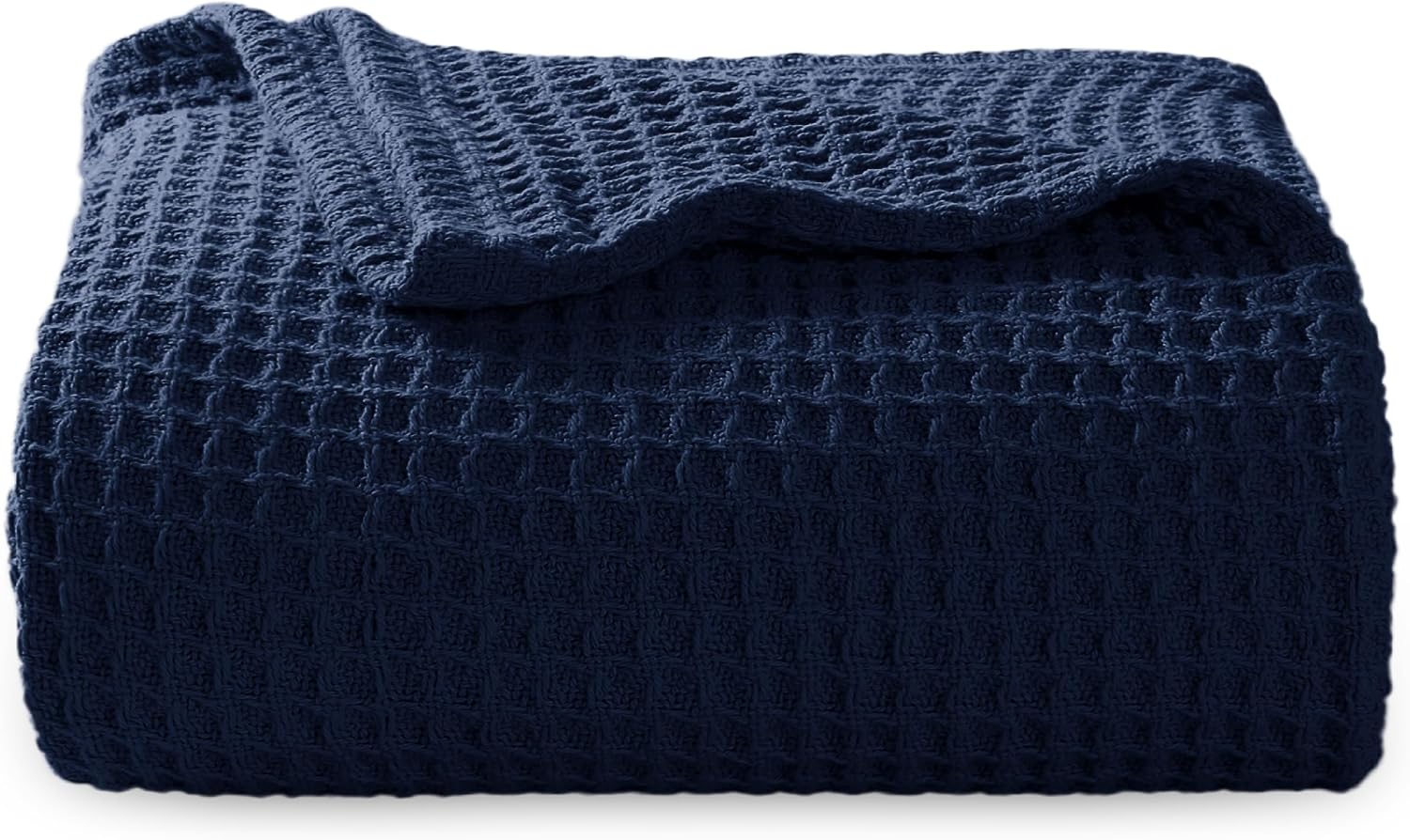 Bedsure 100% Cotton Blanket King Size for Bed - Cooling Breathable and Soft for Summer, Thick Cozy Waffle Weave Blanket Gifts for Women, White