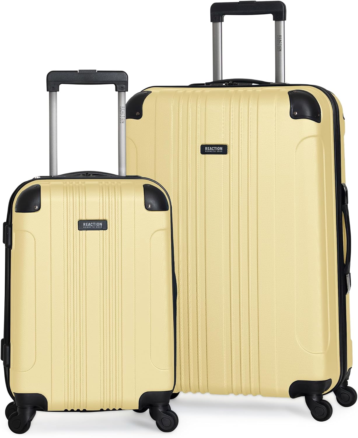 Kenneth Cole REACTION Out of Bounds Lightweight Hardshell 4-Wheel Spinner Luggage, Charcoal, 24-Inch Checked