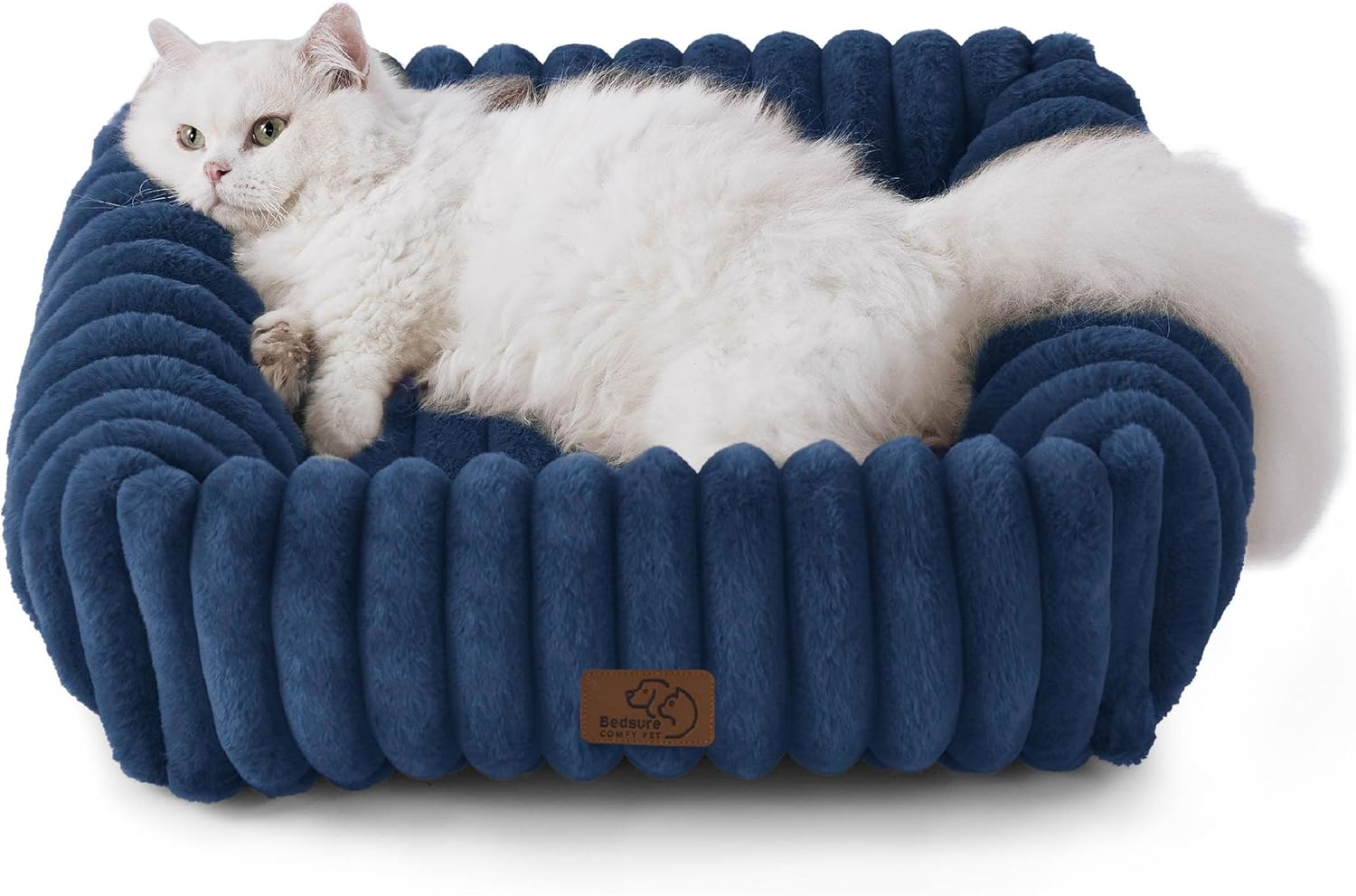 Bedsure ComfyFleece™ Cute Dog Beds Large Sized Dog Washable, 36in Blush Pink, Furry Big Square Pet Beds, Washable Aesthetic
