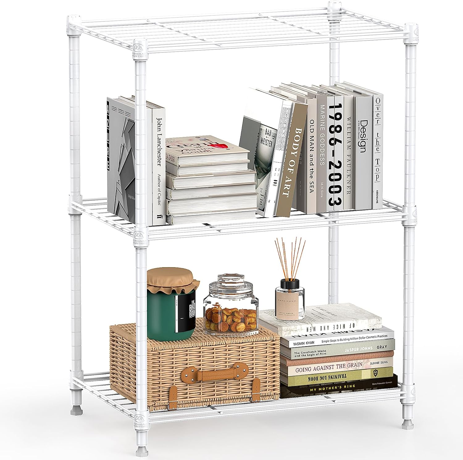 M MZG 5-Shelf Storage Shelves, Wire Shelving Heavy Duty Metal Storage Shelving Unit Adjustable Garage Shelving Rack Pantry Kitchen (Chrome, 5 Tier