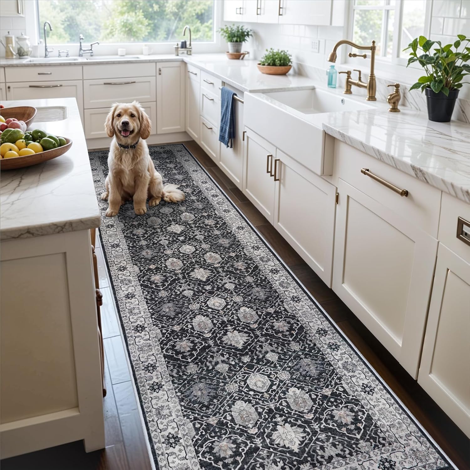 HY HAO YUN LAI Washable Large 9x12 Area Rug: Living Room Oriental Non Slip Soft Rugs Indoor Low Pile Stain Resistant Carpet for Bedroom Dining Room
