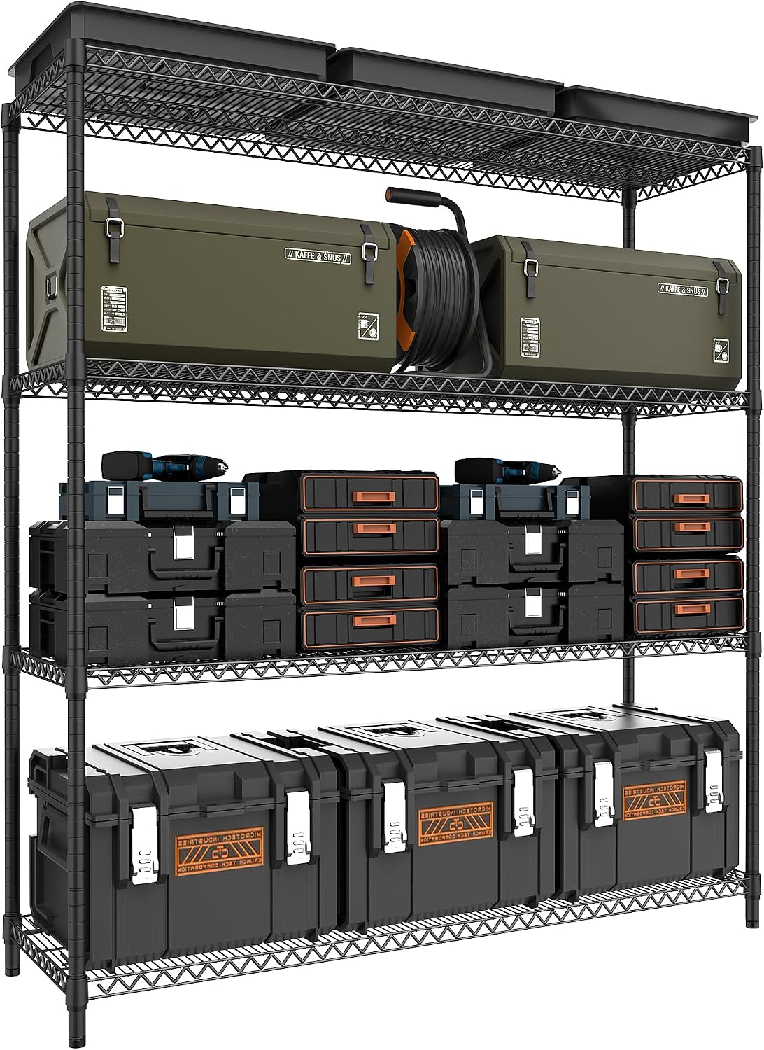 M MZG 1750 LBS Storage Shelves 5-Tier Utility Shelving Unit Steel Organizer Wire Rack for Home, Kitchen, Office, Garage