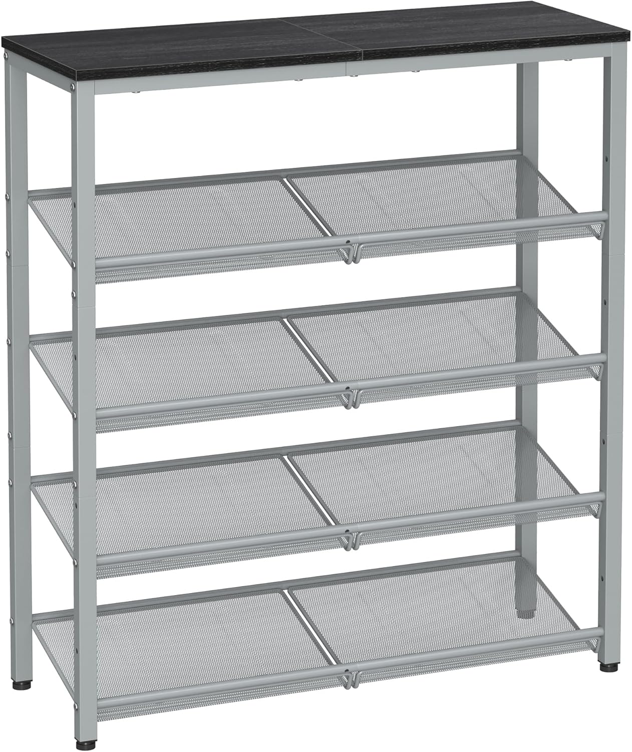 VASAGLE Shoe Rack for Entryway, Freestanding, Adjustable, Industrial, 5-Tier Shoe Rack Organizer with Storage Shelves and Spacious Top