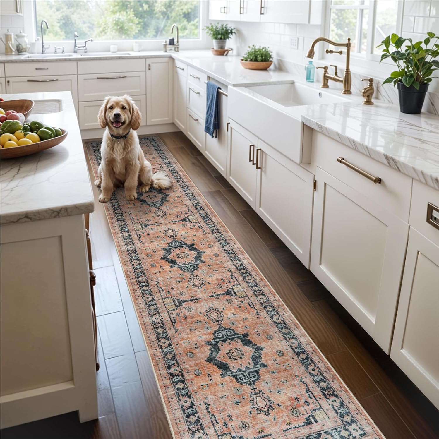 HY HAO YUN LAI Washable Large 9x12 Area Rug: Living Room Oriental Non Slip Soft Rugs Indoor Low Pile Stain Resistant Carpet for Bedroom Dining Room