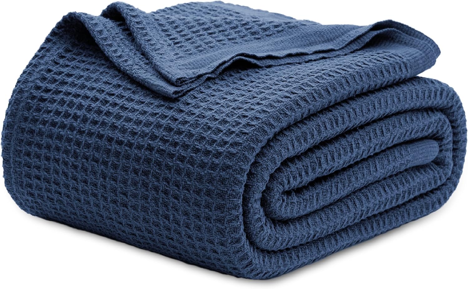 Bedsure 100% Cotton Blanket King Size for Bed - Cooling Breathable and Soft for Summer, Thick Cozy Waffle Weave Blanket Gifts for Women, White