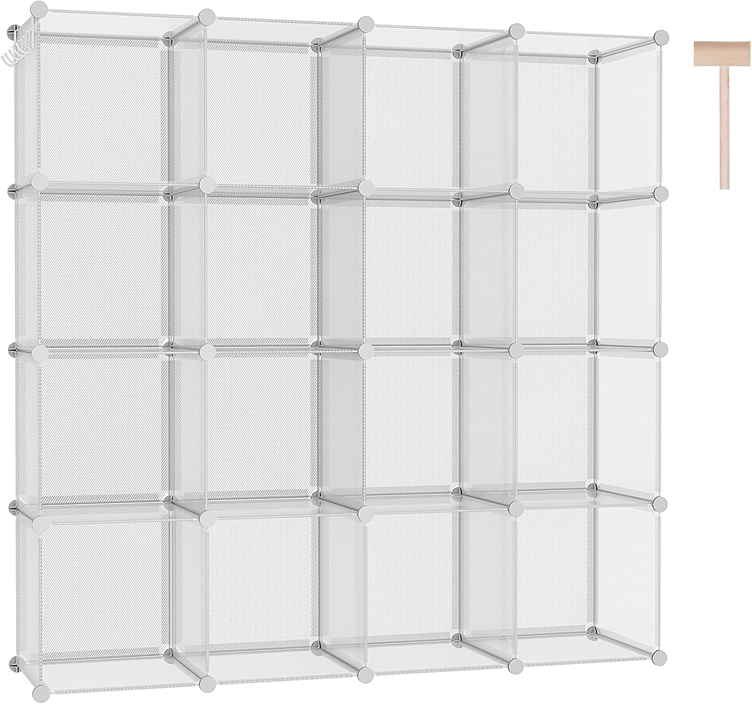 C&AHOME Cube Storage Organizer, 16-Cube Shelves Units, Plastic Storage Cubes, DIY Closet Organizer, Modular Closet Storage Shelves for Home, Bedroom
