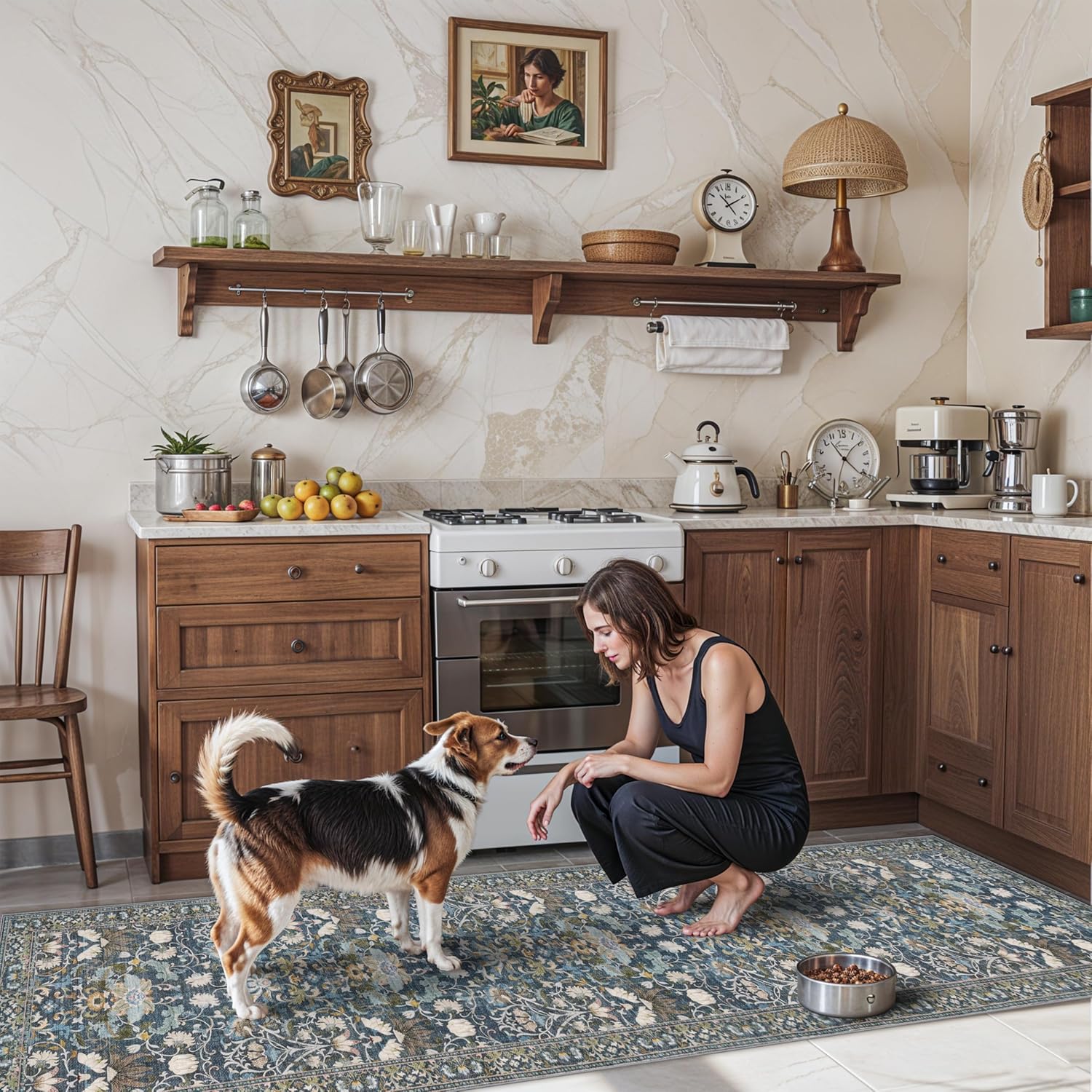HY HAO YUN LAI Washable Large 9x12 Area Rug: Living Room Oriental Non Slip Soft Rugs Indoor Low Pile Stain Resistant Carpet for Bedroom Dining Room