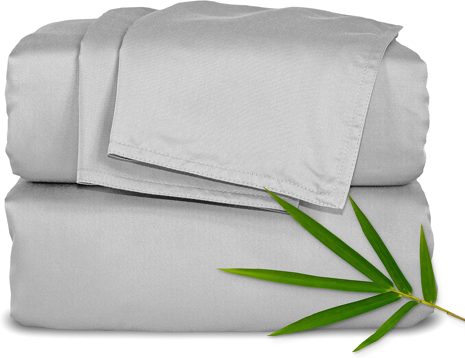 Pure Bamboo King Sheets, Genuine 100% Organic Viscose Derived from Bamboo Bed Sheet Set, Luxuriously Soft and Cooling, Double Stitching