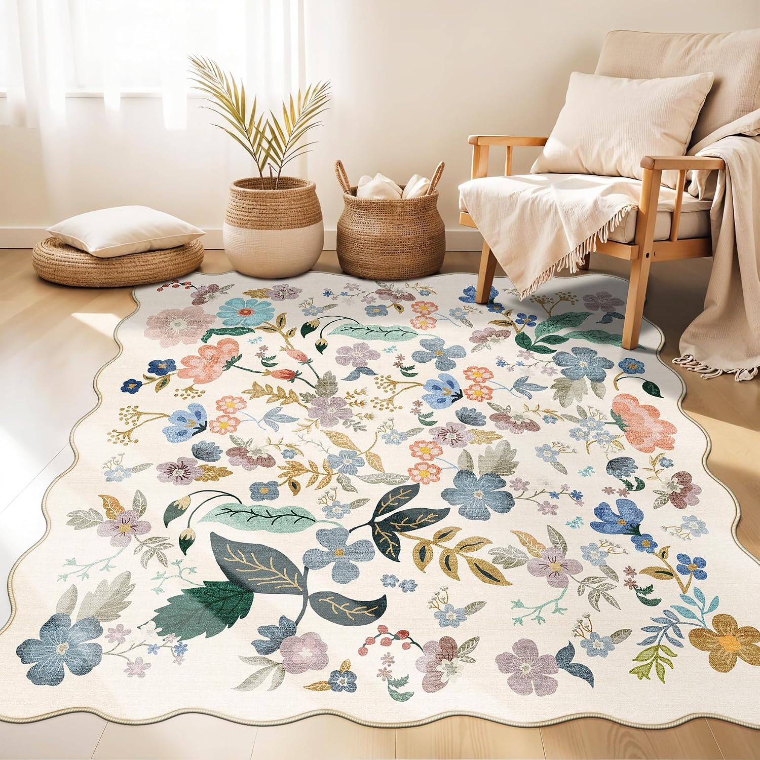 HY HAO YUN LAI Washable Large 9x12 Area Rug: Living Room Oriental Non Slip Soft Rugs Indoor Low Pile Stain Resistant Carpet for Bedroom Dining Room