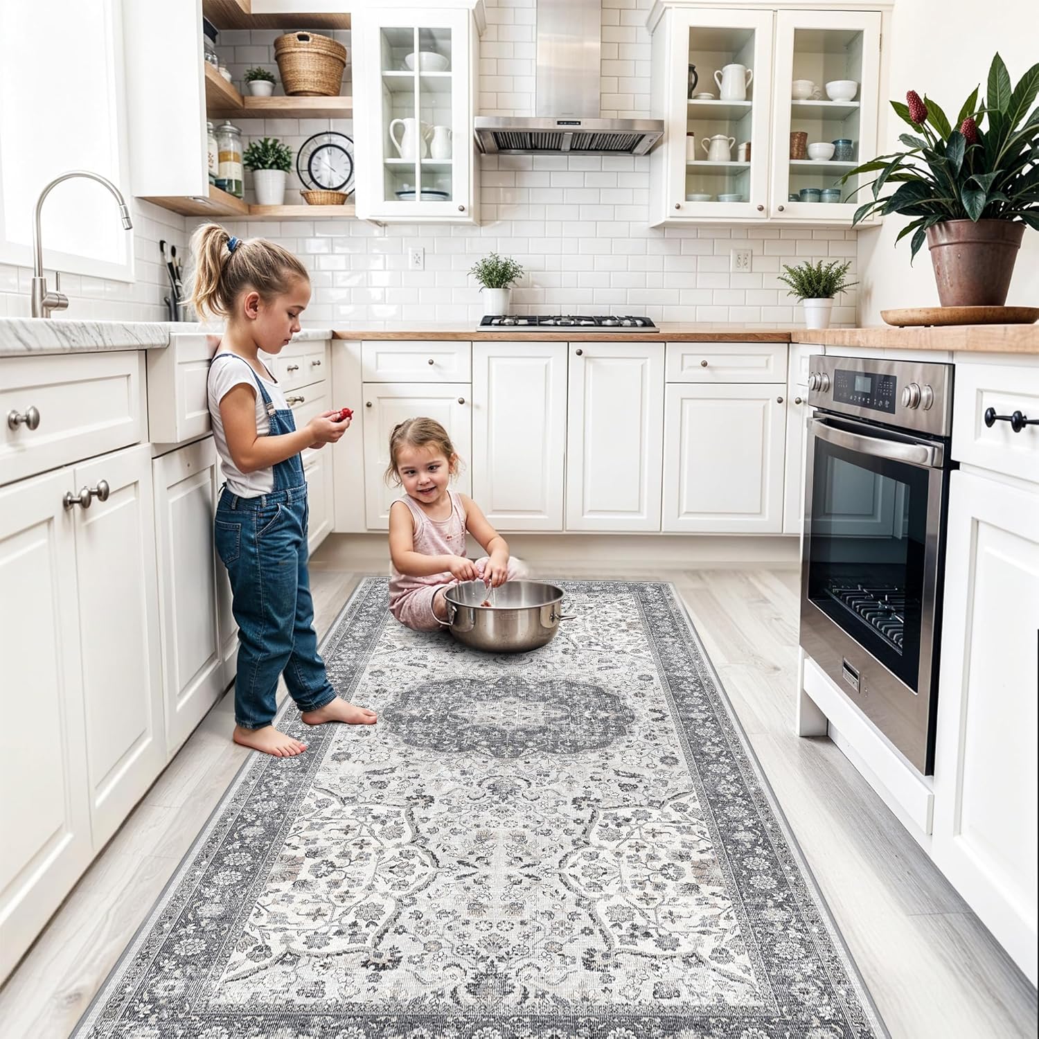 HY HAO YUN LAI Washable Large 9x12 Area Rug: Living Room Oriental Non Slip Soft Rugs Indoor Low Pile Stain Resistant Carpet for Bedroom Dining Room
