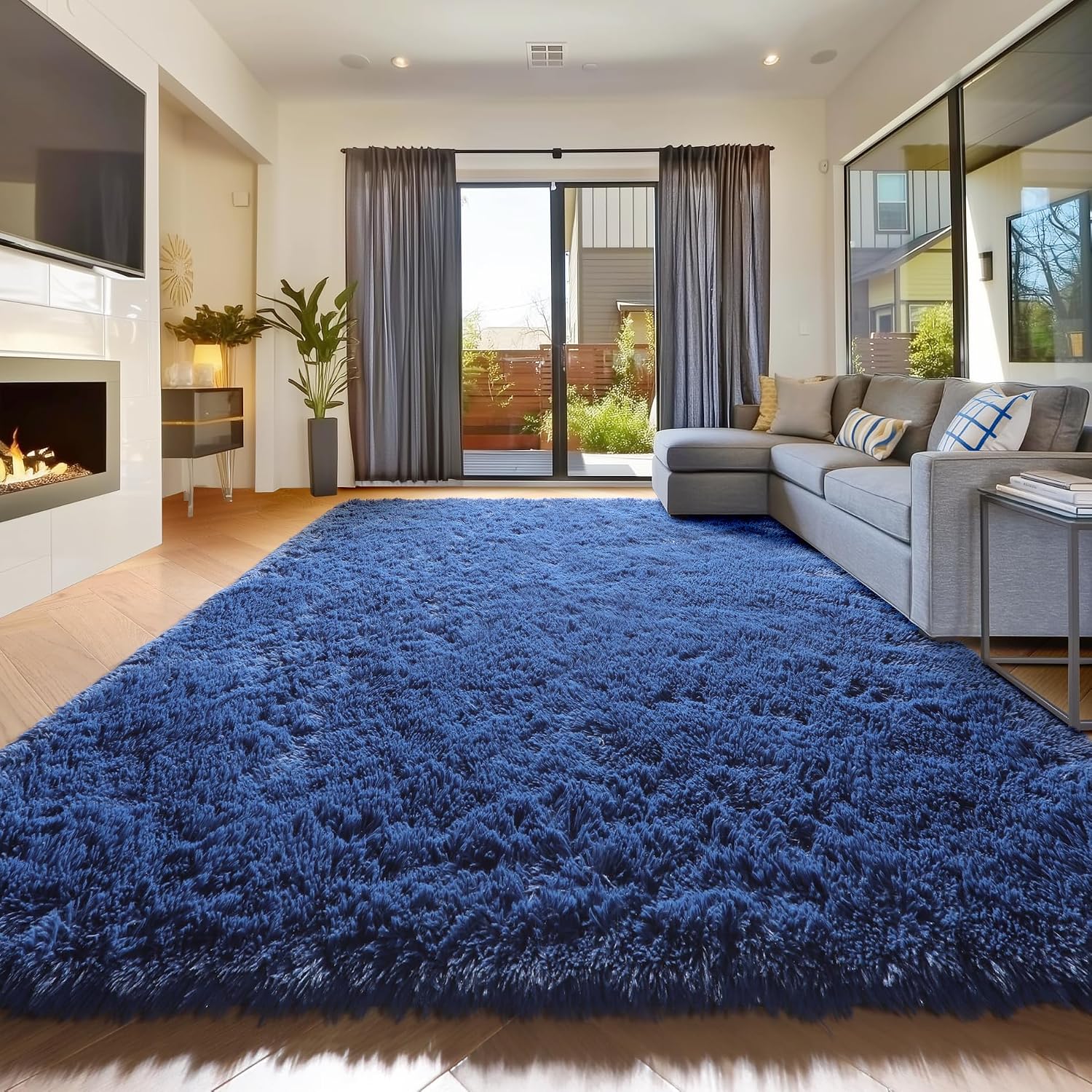 Amdrebio Grass Green Rugs for Living Room Bedroom Decor Aesthetic, 9x12 Large Fluffy Shag Area Rug for Kids Room Baby Nursery Teen Girls Boys