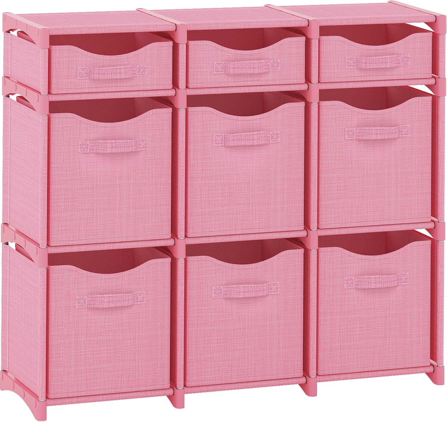 Cube Storage Organizer with Storage Bins Included - Closet Organizers and Storage Solution. Includes 9 Storage Cubes, for Toy Storage, Closet Storage