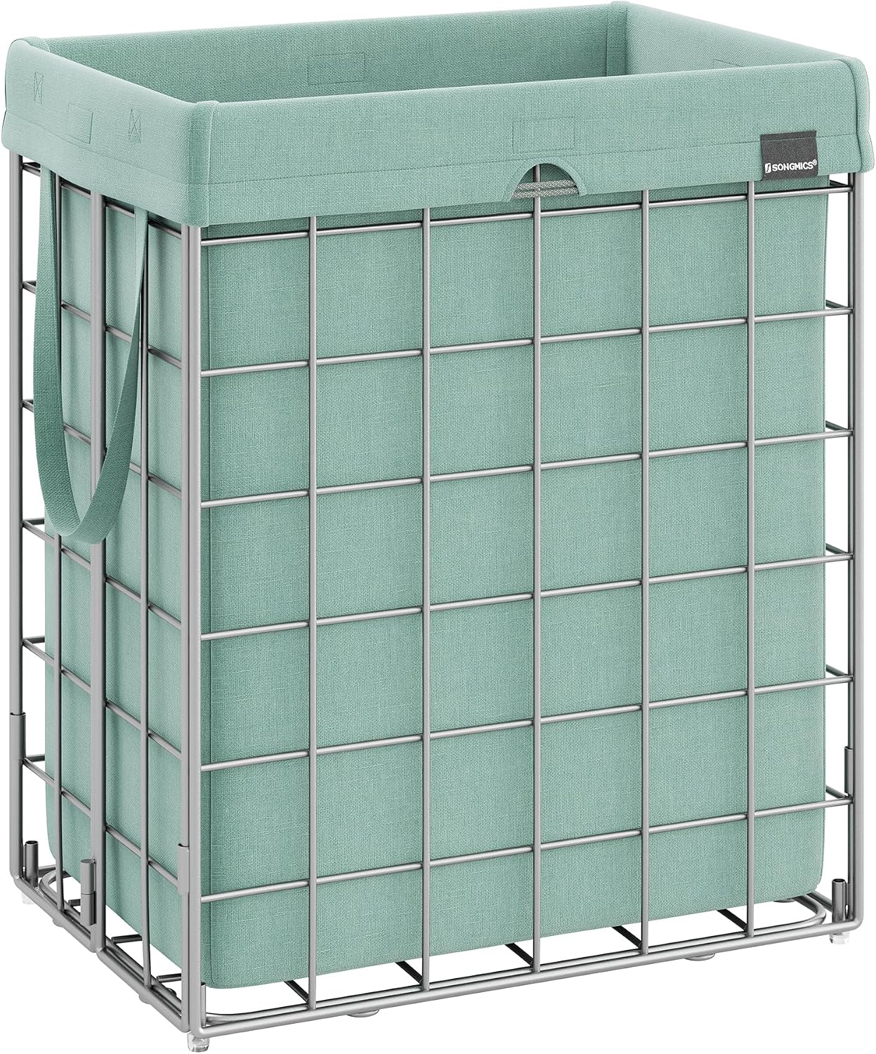 SONGMICS Laundry Hamper, 23.8 Gal. (90L) Laundry Basket, Collapsible Clothes Hamper, Black and White ULCB190W01