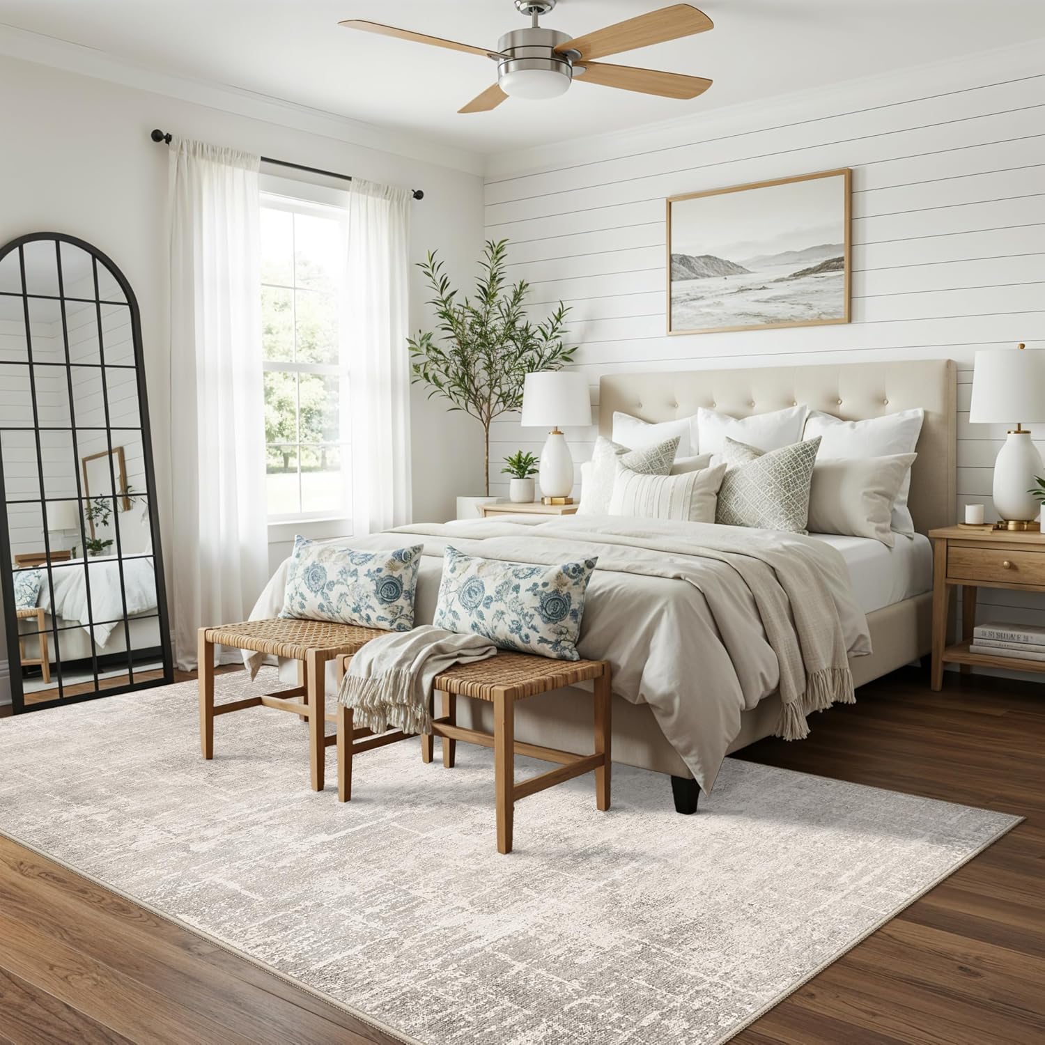 HY HAO YUN LAI Washable Large 9x12 Area Rug: Living Room Oriental Non Slip Soft Rugs Indoor Low Pile Stain Resistant Carpet for Bedroom Dining Room