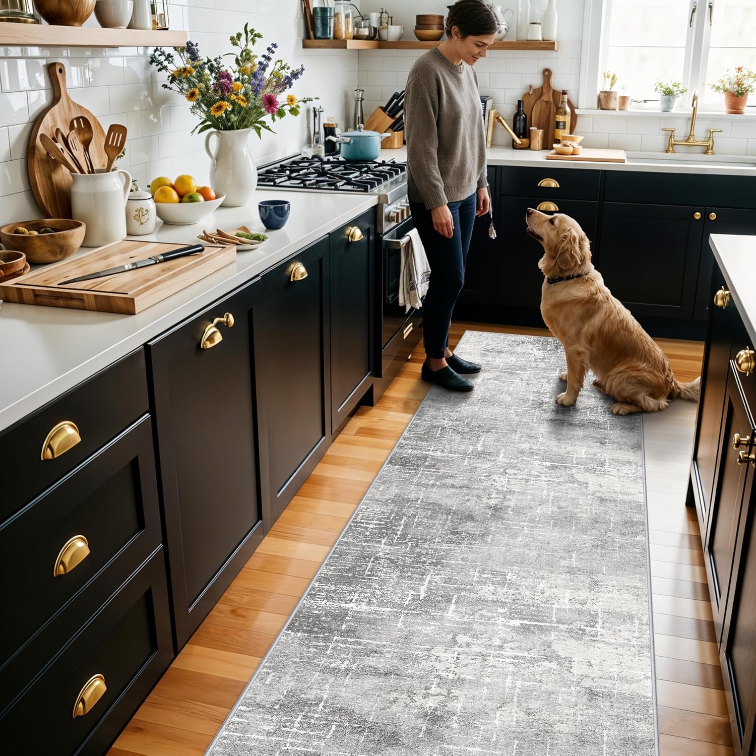 HY HAO YUN LAI Washable Large 9x12 Area Rug: Living Room Oriental Non Slip Soft Rugs Indoor Low Pile Stain Resistant Carpet for Bedroom Dining Room