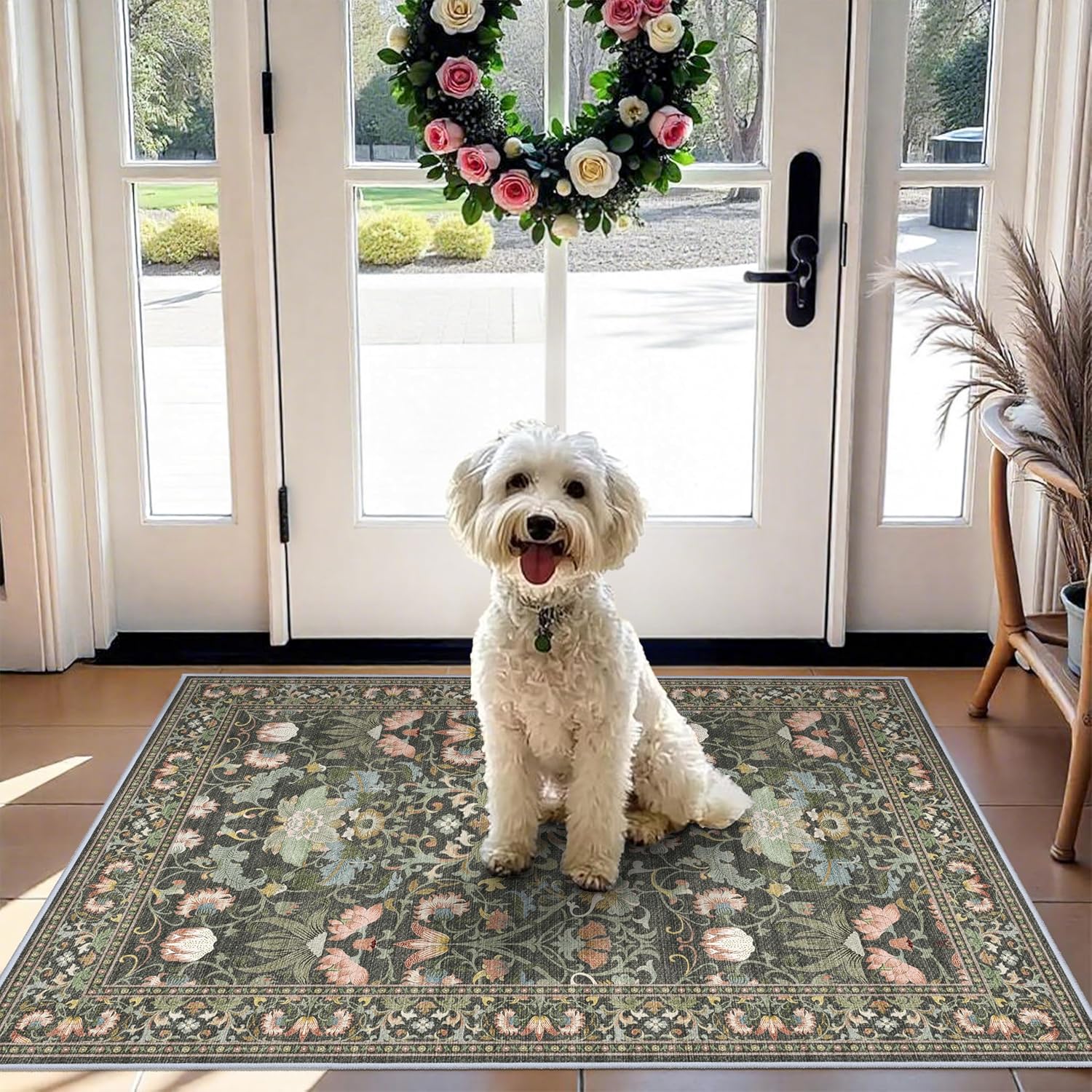 HY HAO YUN LAI Washable Large 9x12 Area Rug: Living Room Oriental Non Slip Soft Rugs Indoor Low Pile Stain Resistant Carpet for Bedroom Dining Room