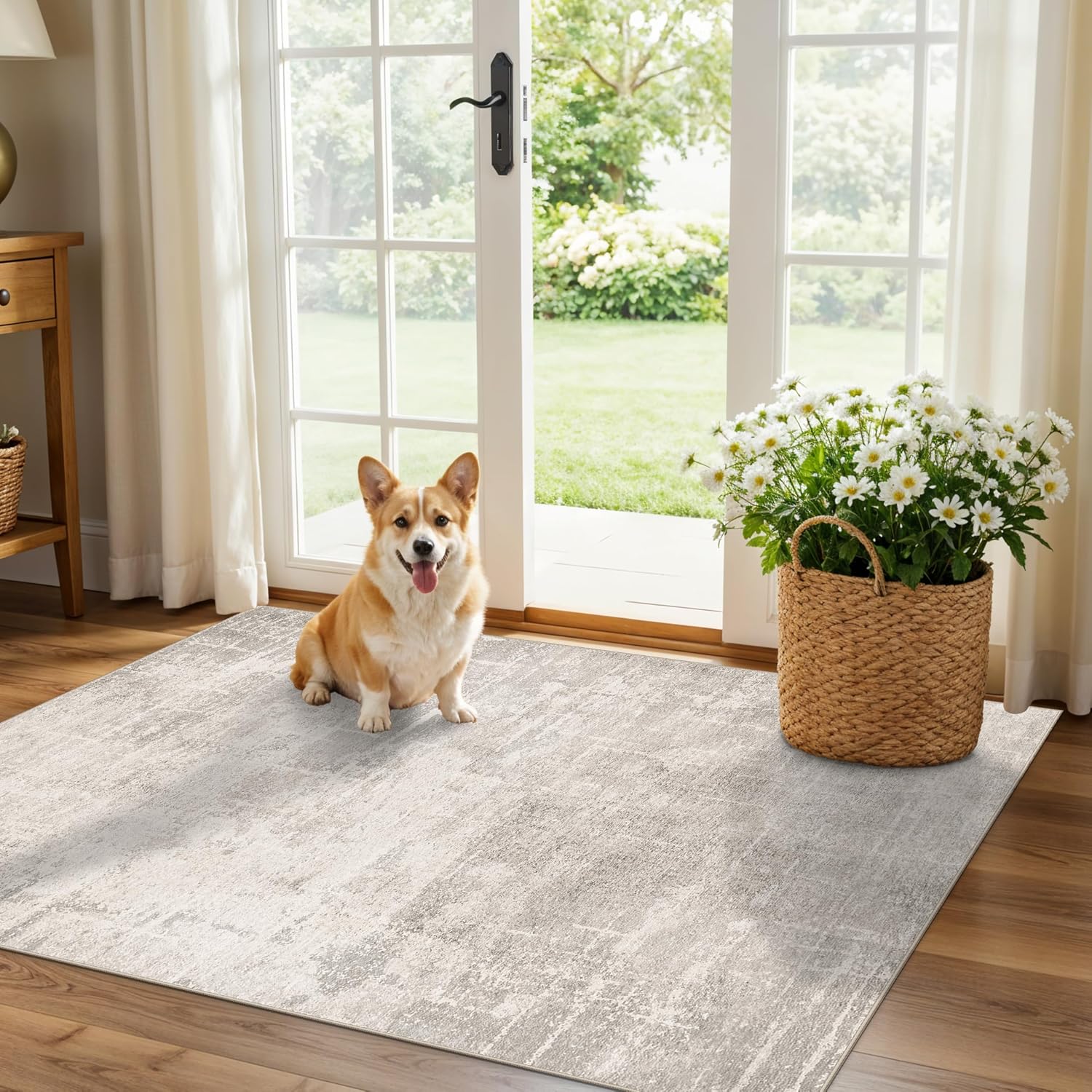 HY HAO YUN LAI Washable Large 9x12 Area Rug: Living Room Oriental Non Slip Soft Rugs Indoor Low Pile Stain Resistant Carpet for Bedroom Dining Room