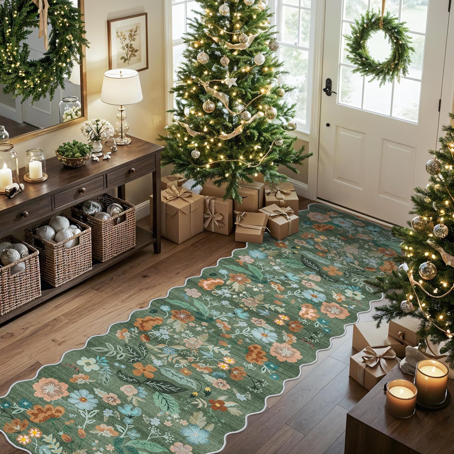 HY HAO YUN LAI Washable Large 9x12 Area Rug: Living Room Oriental Non Slip Soft Rugs Indoor Low Pile Stain Resistant Carpet for Bedroom Dining Room