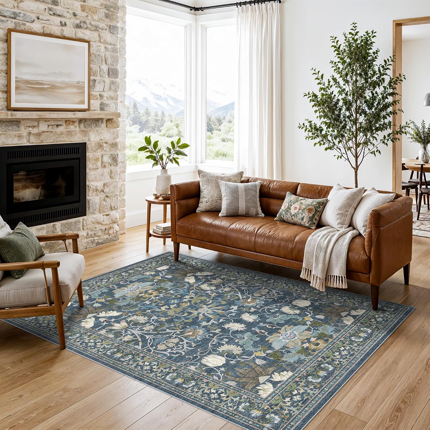 HY HAO YUN LAI Washable Large 9x12 Area Rug: Living Room Oriental Non Slip Soft Rugs Indoor Low Pile Stain Resistant Carpet for Bedroom Dining Room