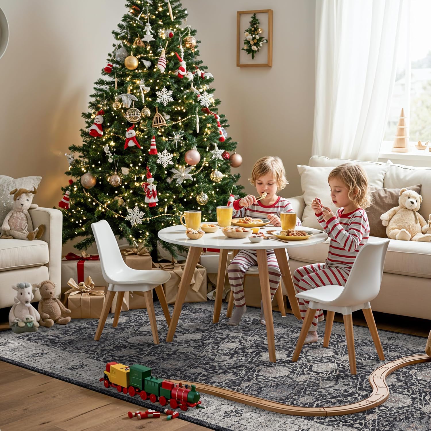 HY HAO YUN LAI Washable Large 9x12 Area Rug: Living Room Oriental Non Slip Soft Rugs Indoor Low Pile Stain Resistant Carpet for Bedroom Dining Room