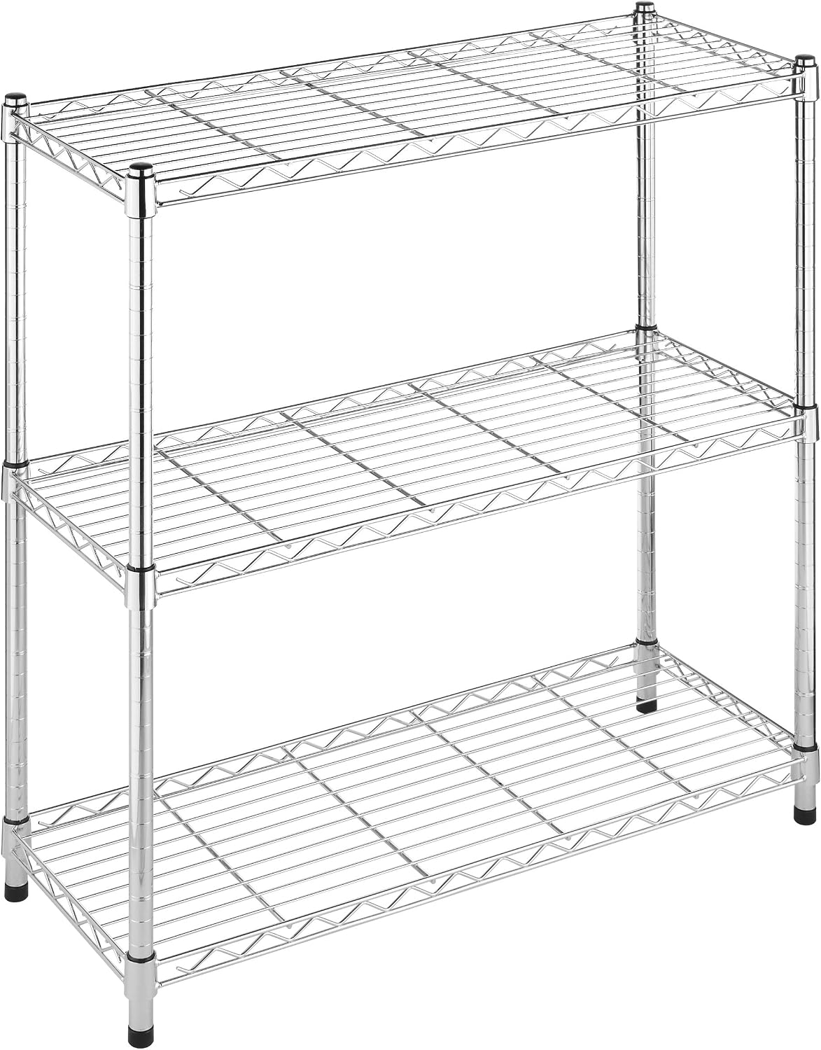 Whitmor 3-Wire Shelving Unit, Metal Storage Shelves, Easy Assembly Home Organizer for Pantry, Kitchen, Garage, Plant