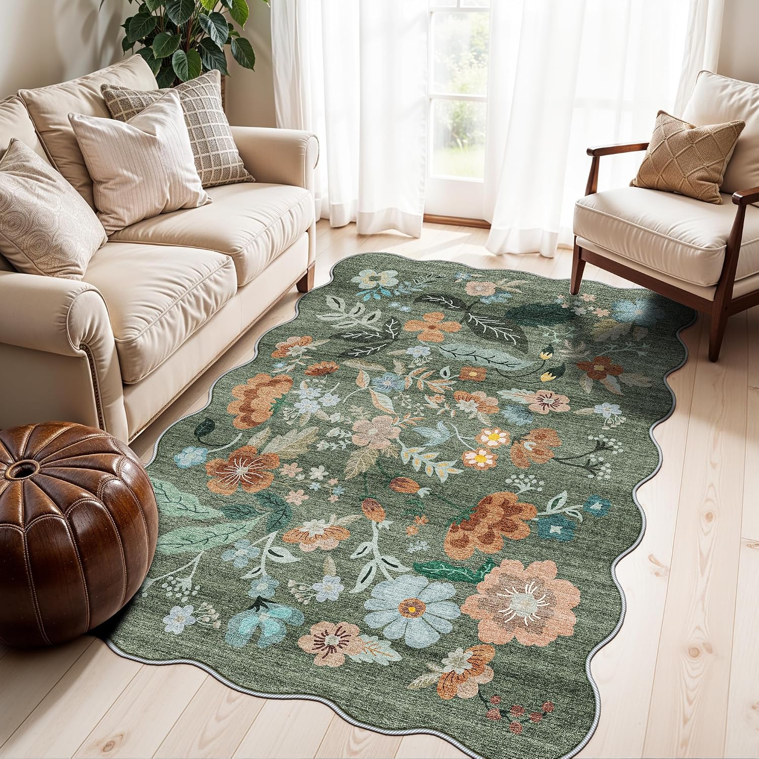 HY HAO YUN LAI Washable Large 9x12 Area Rug: Living Room Oriental Non Slip Soft Rugs Indoor Low Pile Stain Resistant Carpet for Bedroom Dining Room