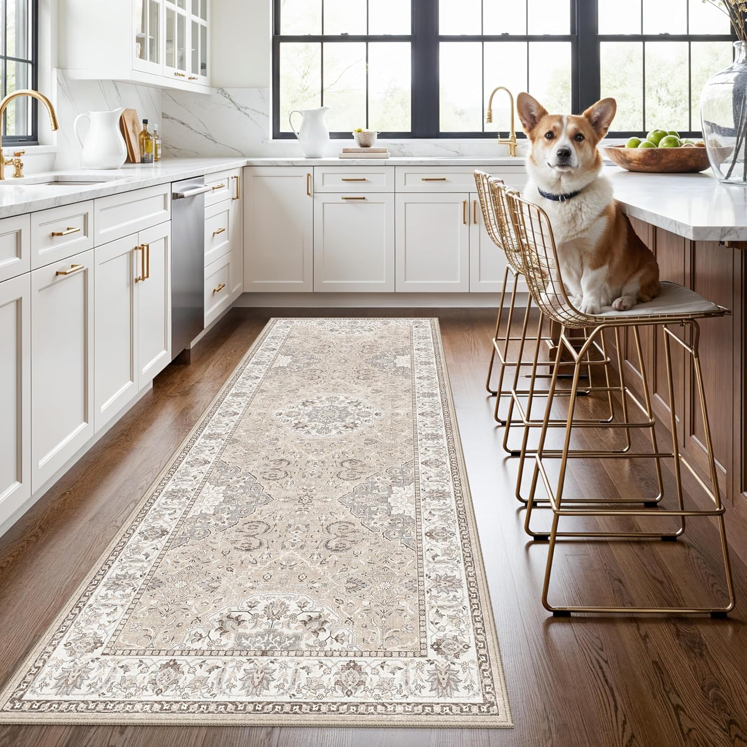 HY HAO YUN LAI Washable Large 9x12 Area Rug: Living Room Oriental Non Slip Soft Rugs Indoor Low Pile Stain Resistant Carpet for Bedroom Dining Room