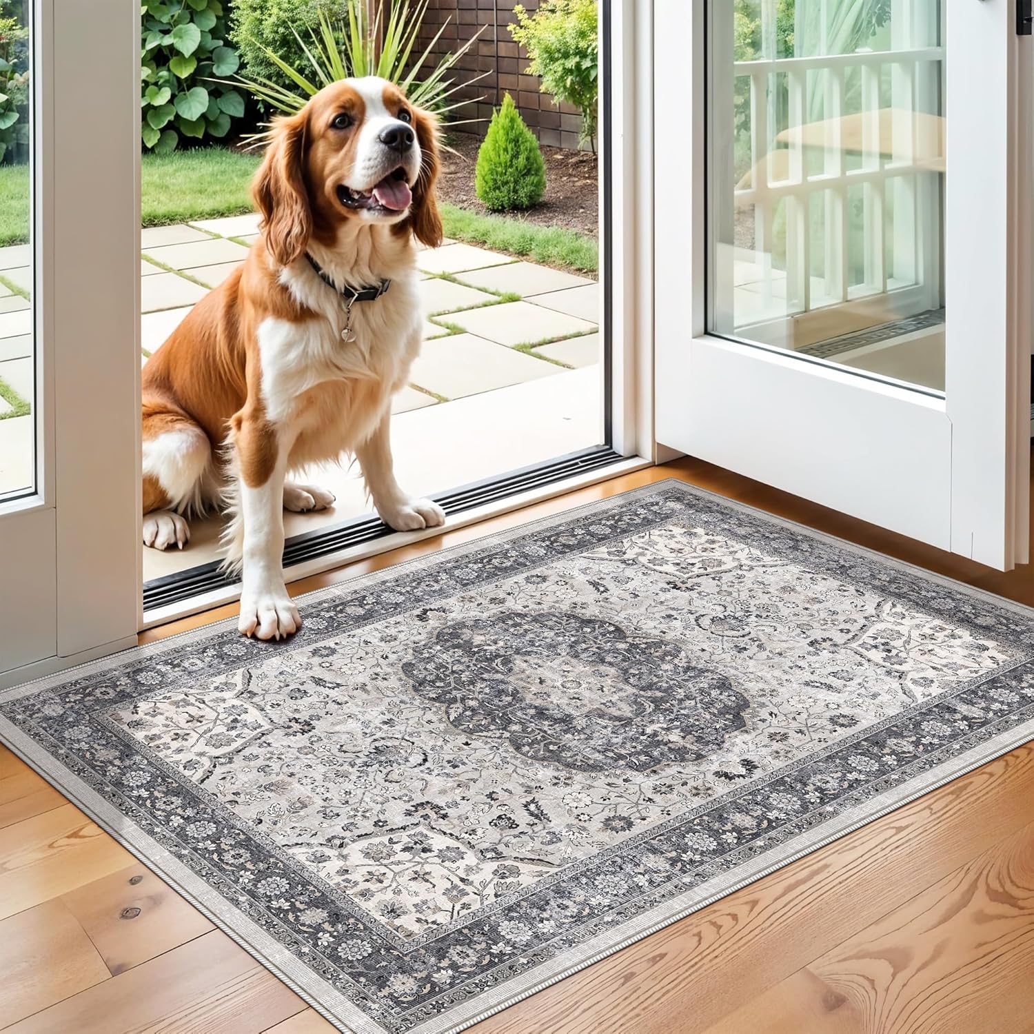 HY HAO YUN LAI Washable Large 9x12 Area Rug: Living Room Oriental Non Slip Soft Rugs Indoor Low Pile Stain Resistant Carpet for Bedroom Dining Room
