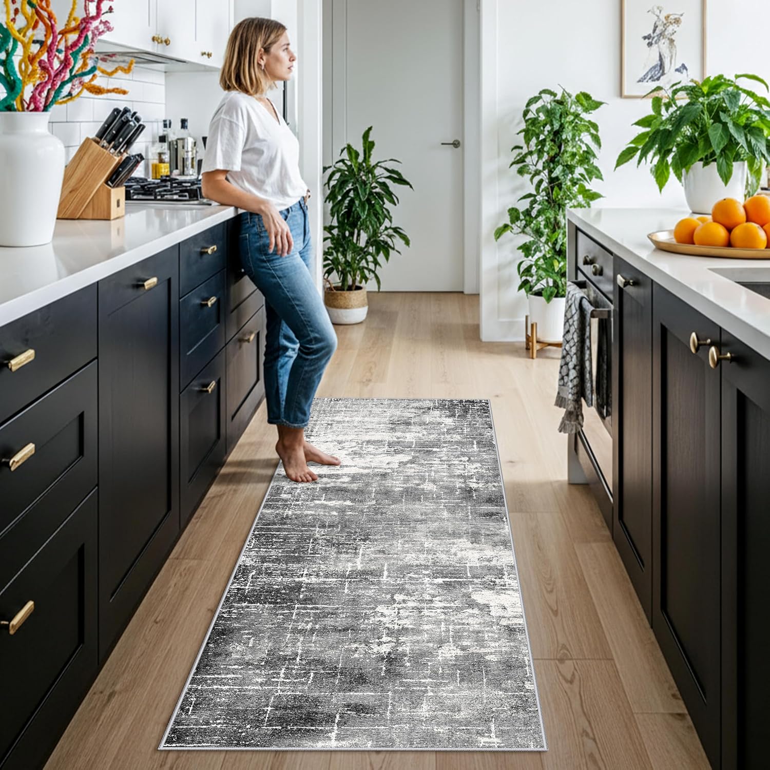 HY HAO YUN LAI Washable Large 9x12 Area Rug: Living Room Oriental Non Slip Soft Rugs Indoor Low Pile Stain Resistant Carpet for Bedroom Dining Room