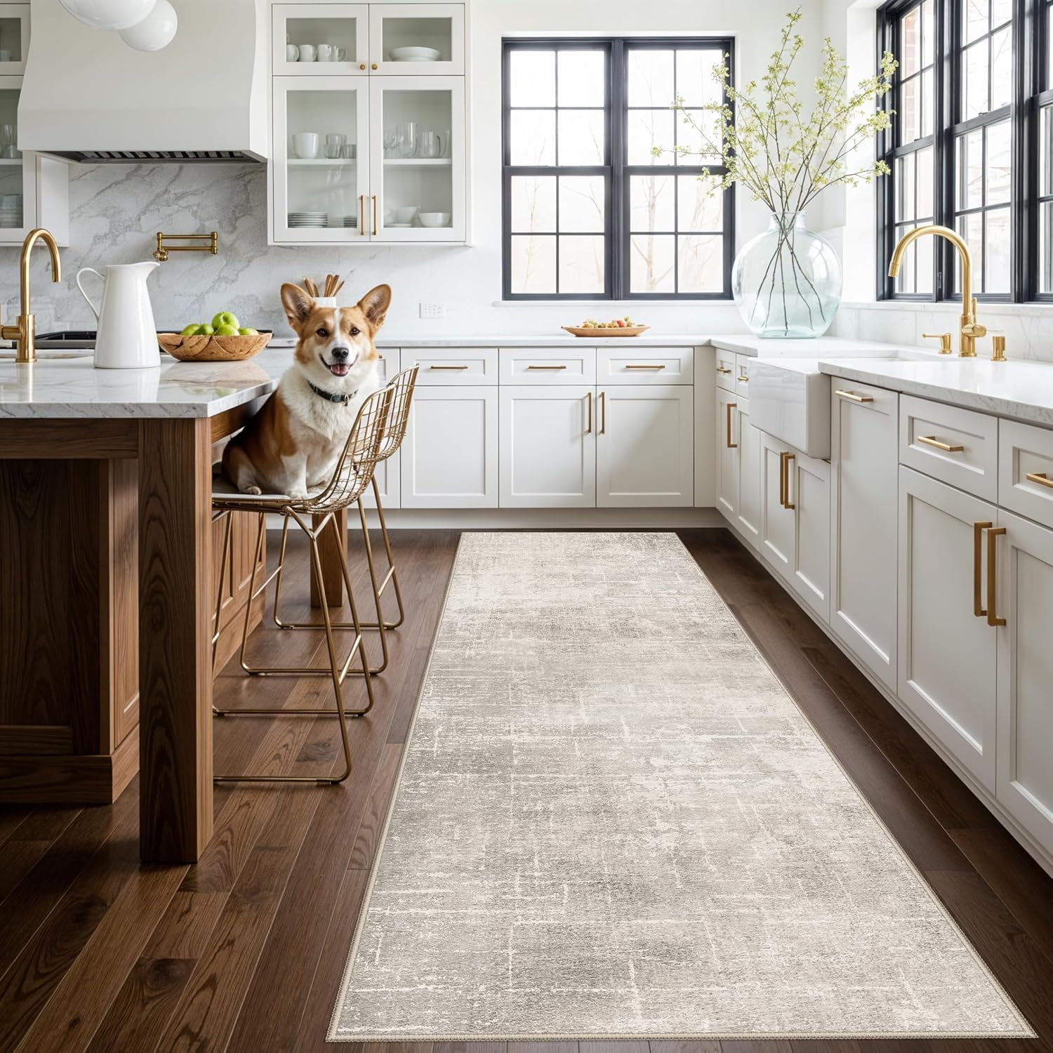 HY HAO YUN LAI Washable Large 9x12 Area Rug: Living Room Oriental Non Slip Soft Rugs Indoor Low Pile Stain Resistant Carpet for Bedroom Dining Room