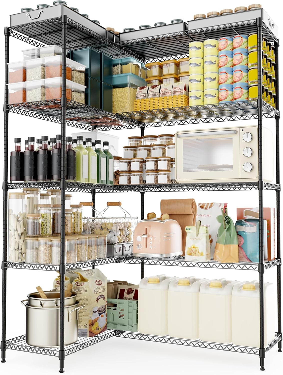M MZG 1750 lbs Steel Storage Shelving 5-Tier Utility Shelving Unit Steel Organizer Wire Rack for Home, Kitchen, Office, Garage
