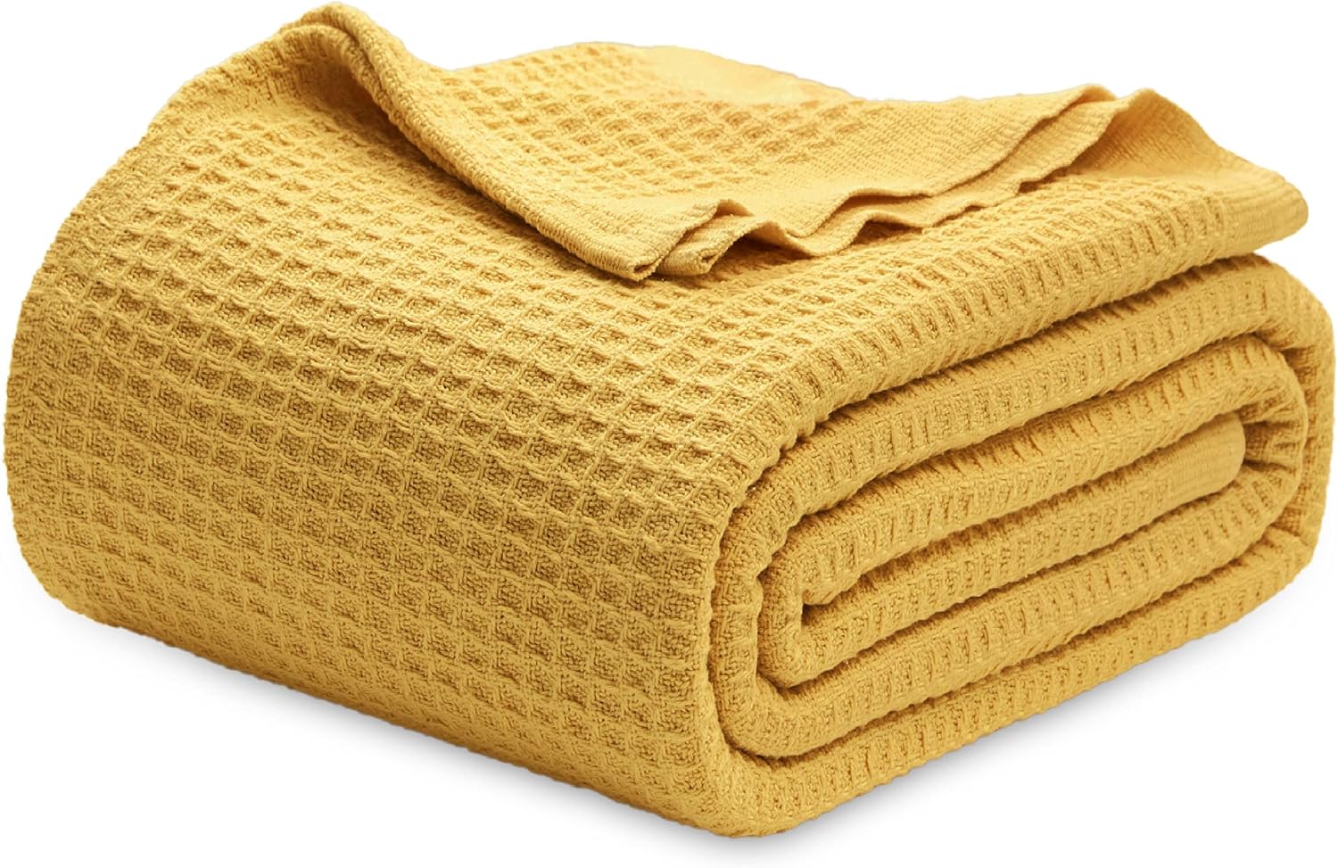 Bedsure 100% Cotton Blanket King Size for Bed - Cooling Breathable and Soft for Summer, Thick Cozy Waffle Weave Blanket Gifts for Women, White