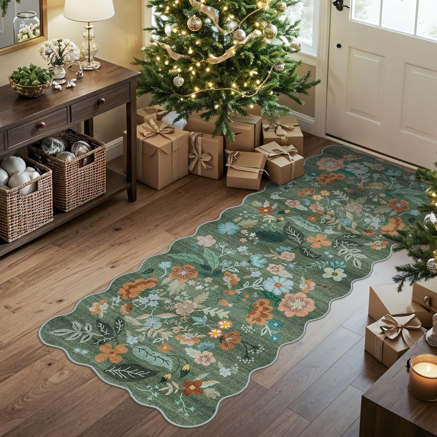 HY HAO YUN LAI Washable Large 9x12 Area Rug: Living Room Oriental Non Slip Soft Rugs Indoor Low Pile Stain Resistant Carpet for Bedroom Dining Room