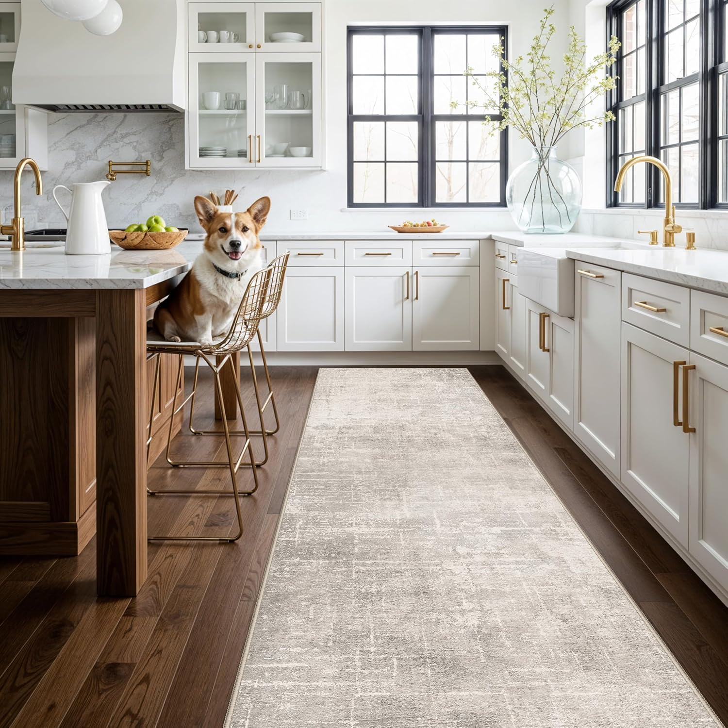 HY HAO YUN LAI Washable Large 9x12 Area Rug: Living Room Oriental Non Slip Soft Rugs Indoor Low Pile Stain Resistant Carpet for Bedroom Dining Room