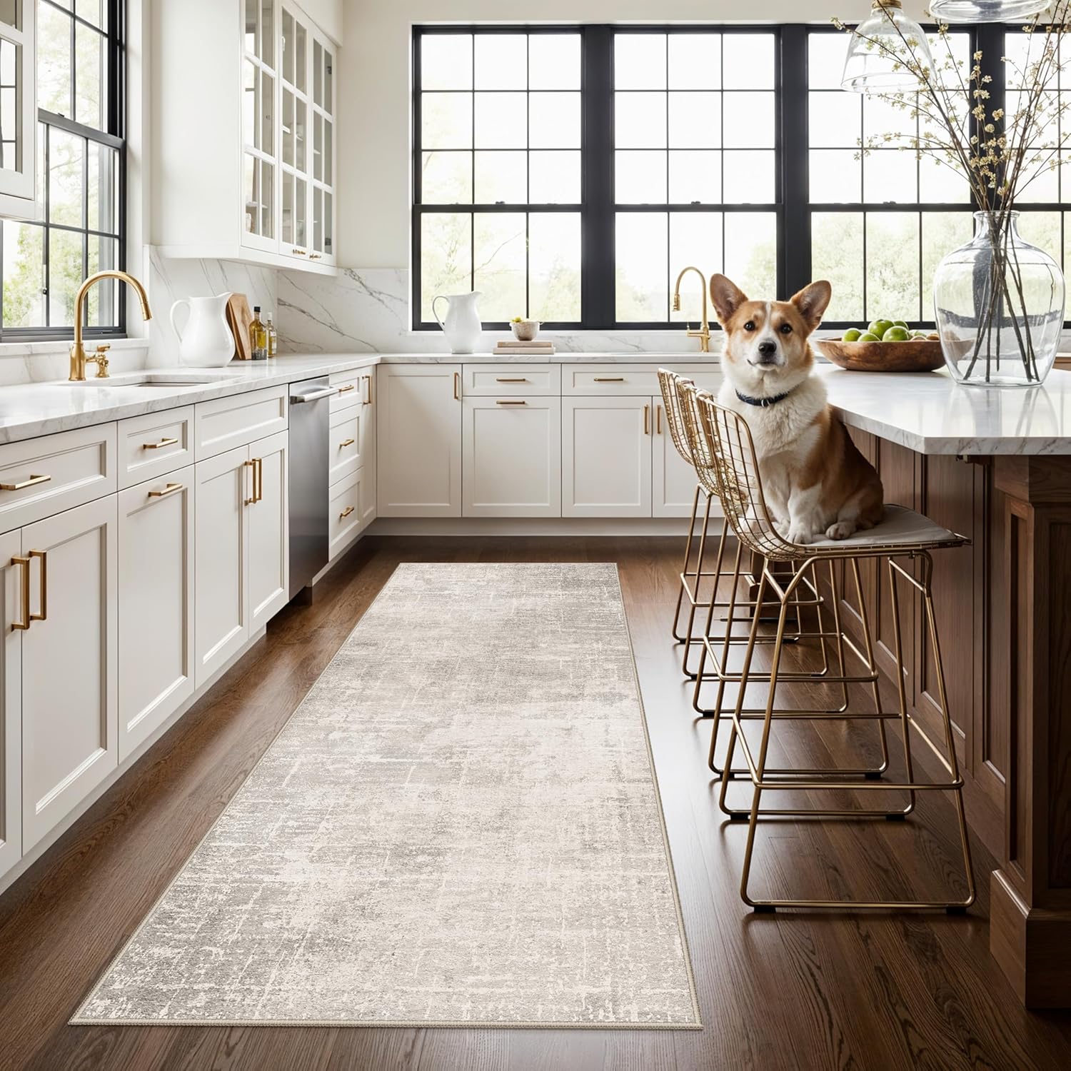 HY HAO YUN LAI Washable Large 9x12 Area Rug: Living Room Oriental Non Slip Soft Rugs Indoor Low Pile Stain Resistant Carpet for Bedroom Dining Room