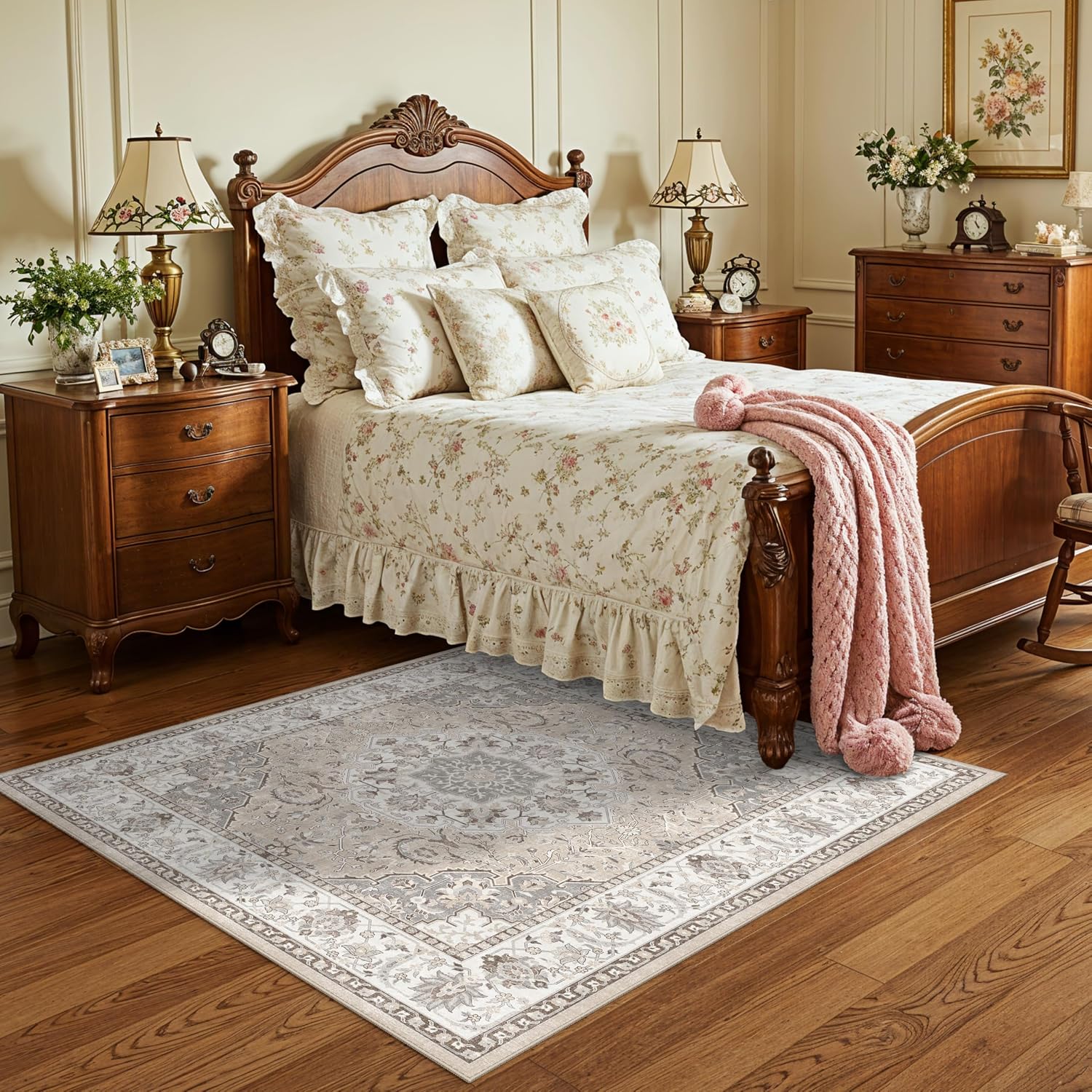 HY HAO YUN LAI Washable Large 9x12 Area Rug: Living Room Oriental Non Slip Soft Rugs Indoor Low Pile Stain Resistant Carpet for Bedroom Dining Room